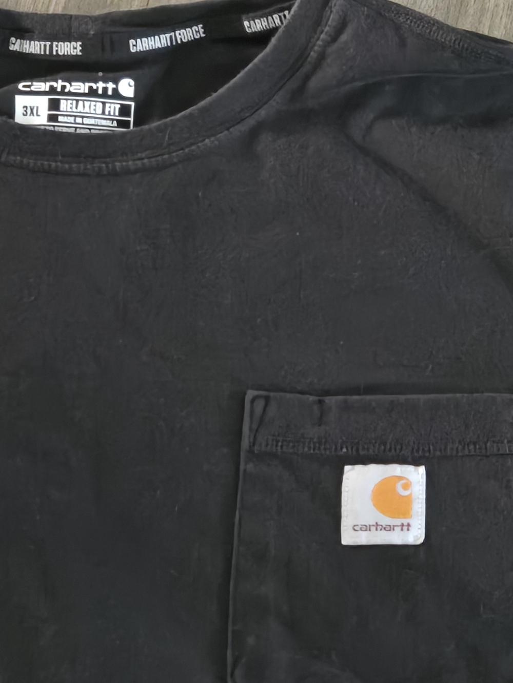 Carhartt Force Pocket T-Shirt Men's 3XL Relaxed Fit Black Short Sleeve Workwear - Picture 3 of 13